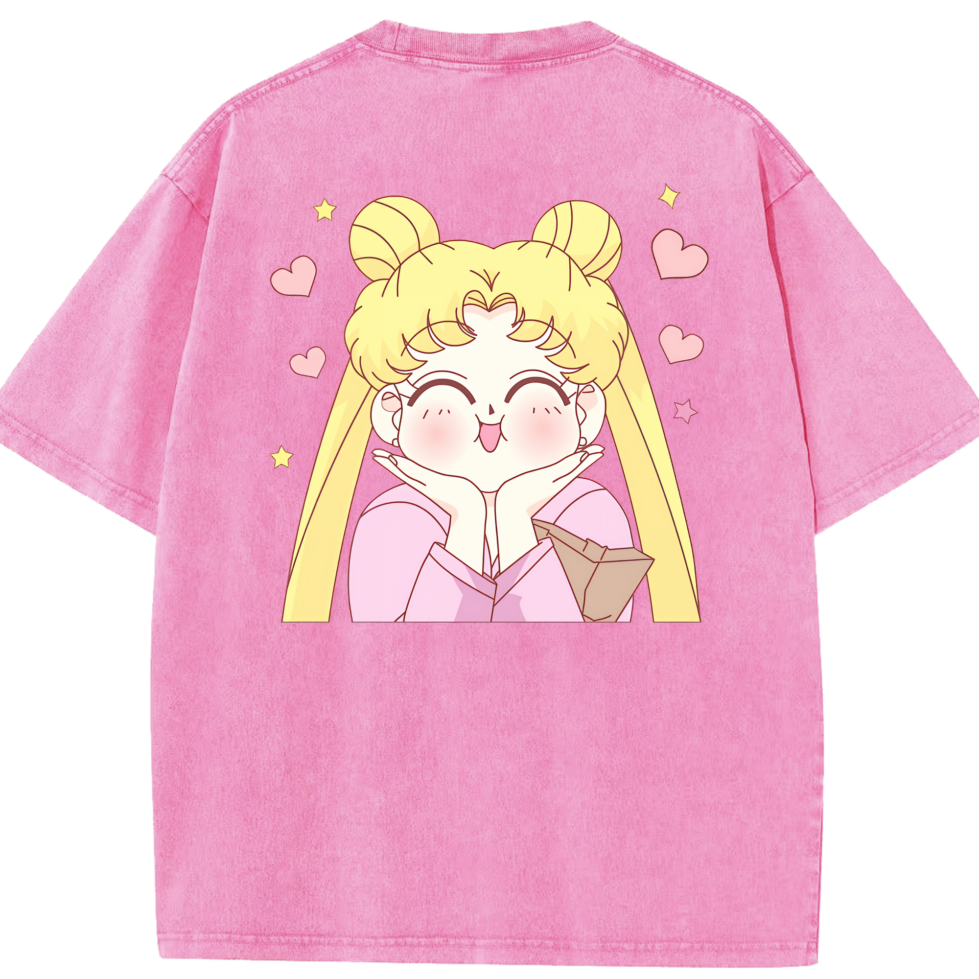 （画像用） 美少女戦士セーラームーン 愛野 美奈子 あいの みなこ Sailor Moon Aino Minako 綿100% ヴィンテージ風 半袖Tシャツ（背面プリント）